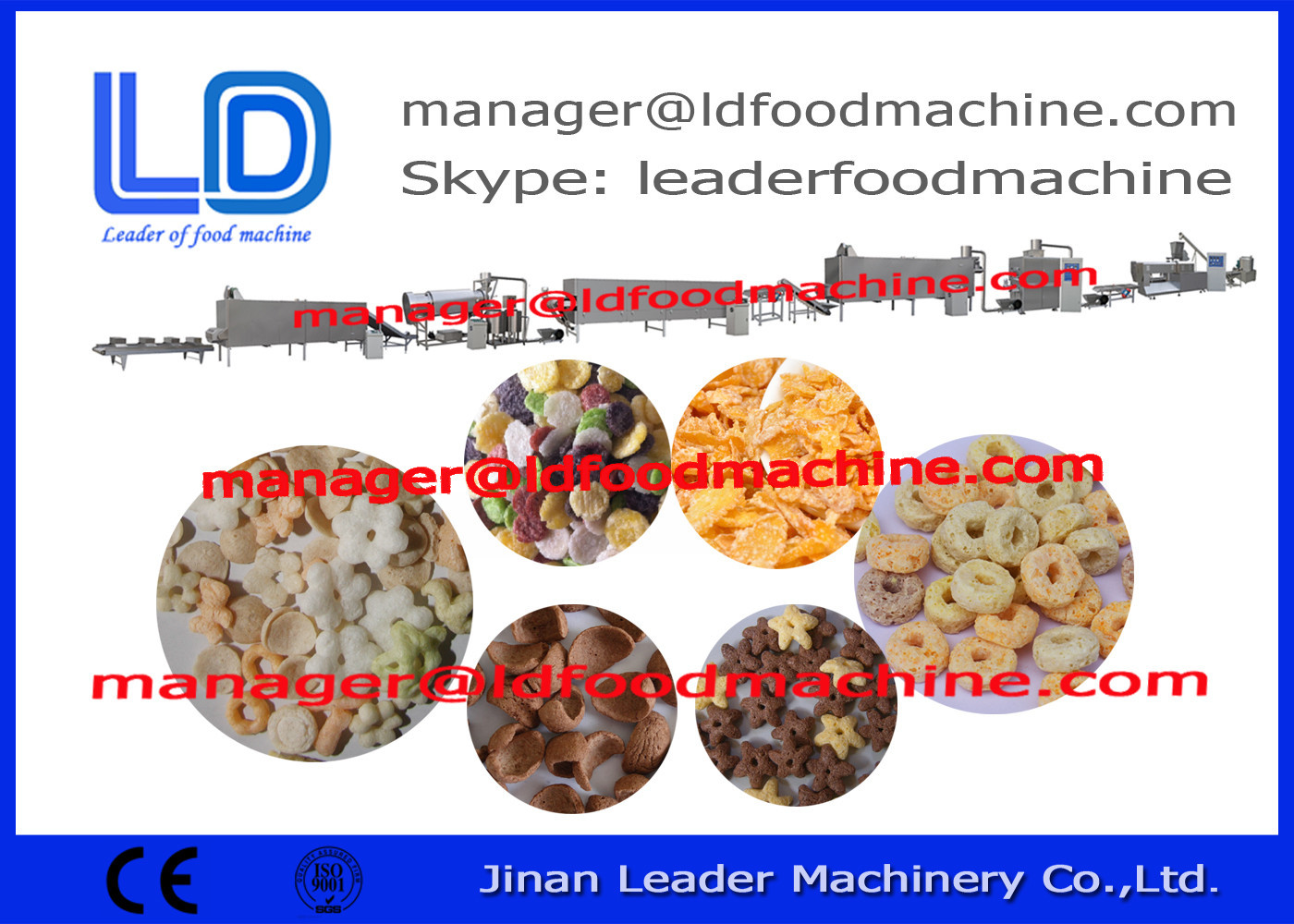 غلات صبحانه غلات ذرت ساخت ماشین خشک کردن / اسنک بسته بندی